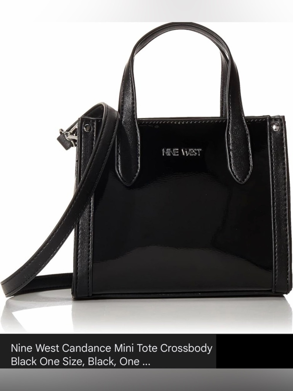NWT Nine West Black Candance Mini Tote Crossbody with Top Handles